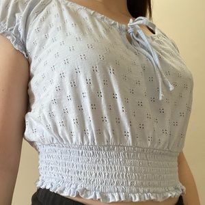 Light blue crop top